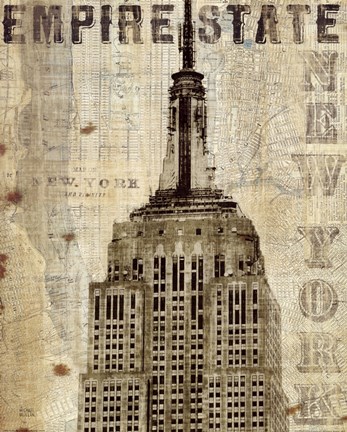 Framed Vintage NY Empire State Building Print