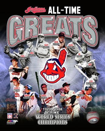 Framed Cleveland Indians All Time Greats Composite Print