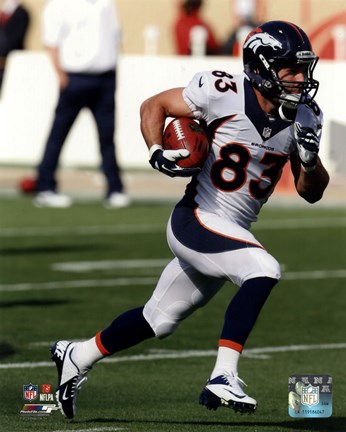 Framed Wes Welker Running Football Print
