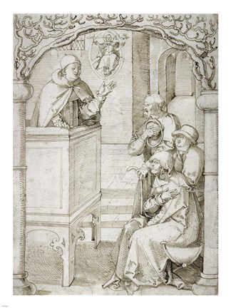 Framed Monk Preaching Print