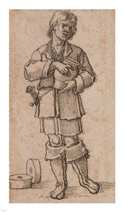 Framed Young Peasant Holding a Jar Print