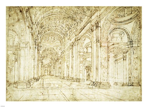 Framed Interior of Saint Peter&#39;s Basilica Print
