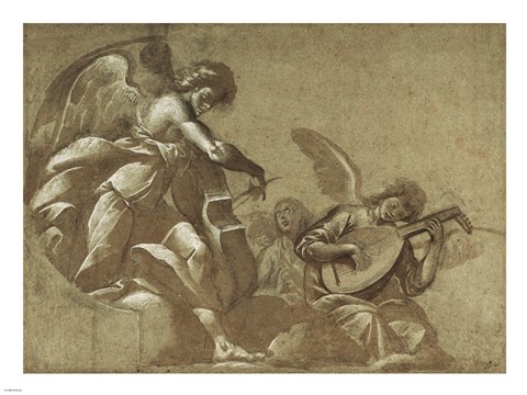 Framed Angel Musicians Print