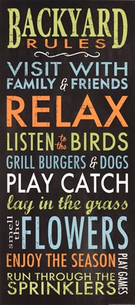 Framed Backyard Rules Print