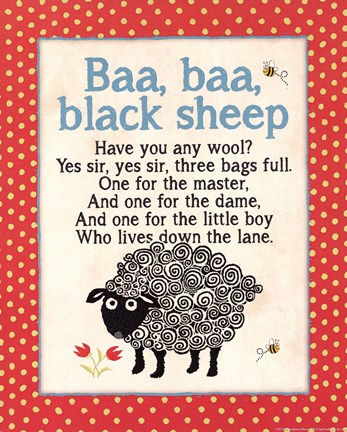 Framed Baa Baa Print