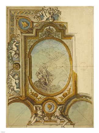 Framed Studies for a Ceiling Decoration Print