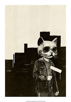 Framed Roller Cat Print