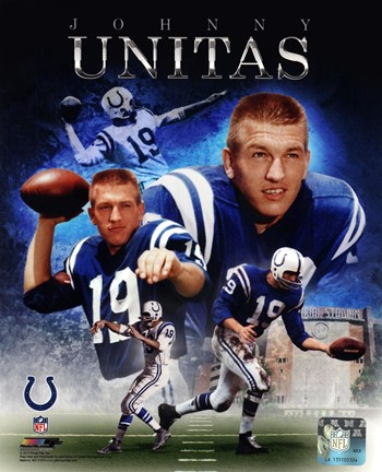 Framed Johnny Unitas 2013 Portrait Plus Print