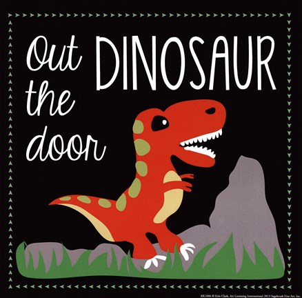 Framed Out the Door Dinosaur Print