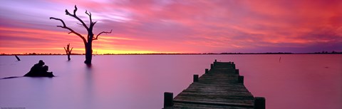 Framed Lake Charm Red Print
