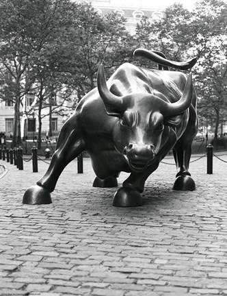 Framed Wall Street Bull Sculpture 1 Print