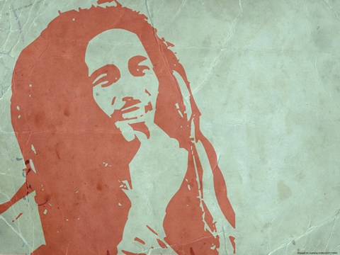Framed Bob Marley Red II Print