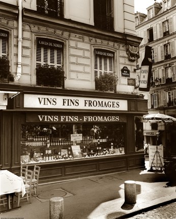 Framed Vins et Fromages Print