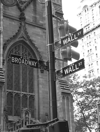 Framed Wall Street Signs Print