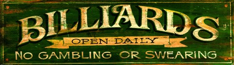 Framed Billiards Green Print