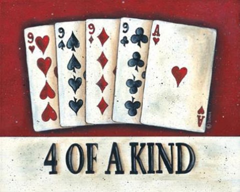 Framed Four of a Kind Print