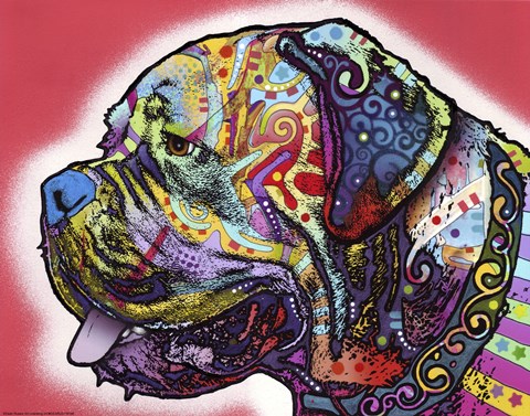 Framed Profile Mastiff Print