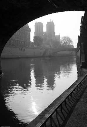 Framed Notre Dame Reflection Print