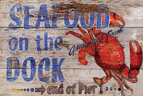 Framed Seafood on the Dock Print