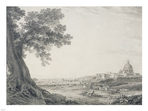 Framed Extensive View of Rome from the Orti della Pineta Sacchetti Print