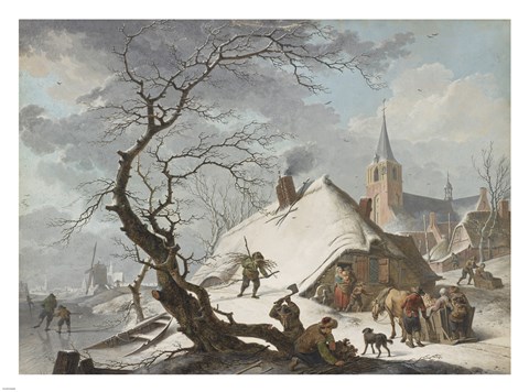 Framed Winter Scene Print