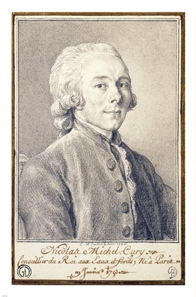 Framed Portrait of Nicolas Michel Cury Print