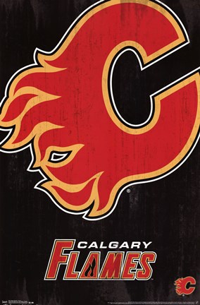 Framed Calgary Flames - Logo 13 Print