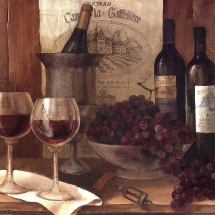 Framed Vintage Wine Crop Print