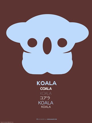 Framed Blue Koala Multilingual Poster Print
