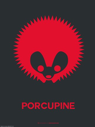Framed Dark Red Porcupine Multilingual Poster Print