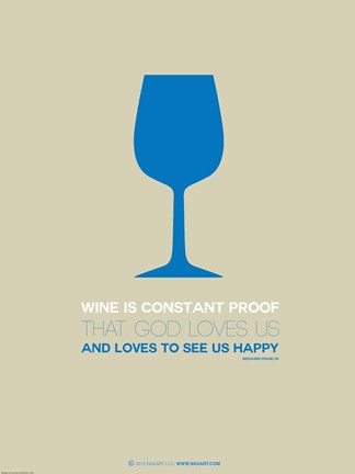 Framed Wine Poster Blue Print