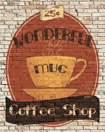 Framed Wonderful Coffee Shop Print