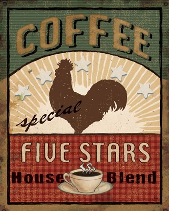 Framed Coffee Blend Label III Print