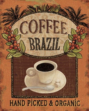 Framed Coffee Blend Label IV Print