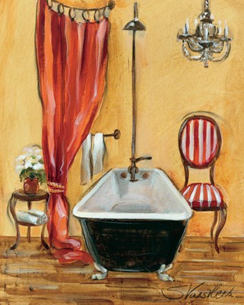 Framed Tuscan Bath III Print