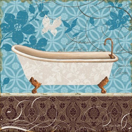 Framed Eco Motif Bath I Print