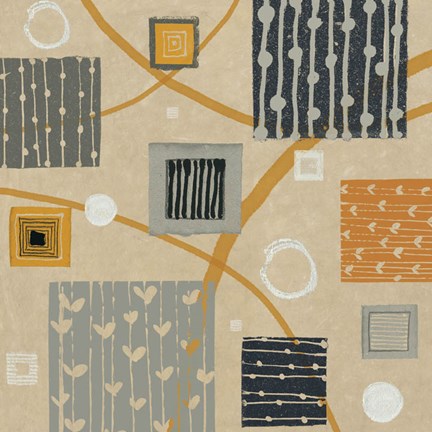 Framed Graphic Tiles II Print