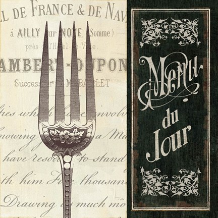 Framed French Menu II Print