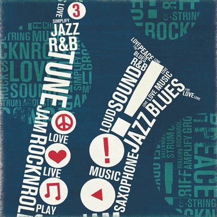 Framed Type Sax Square Print