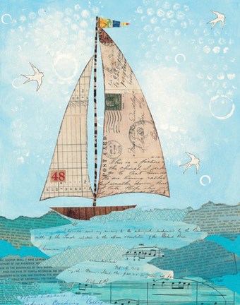 Framed Coastal Notes I Print