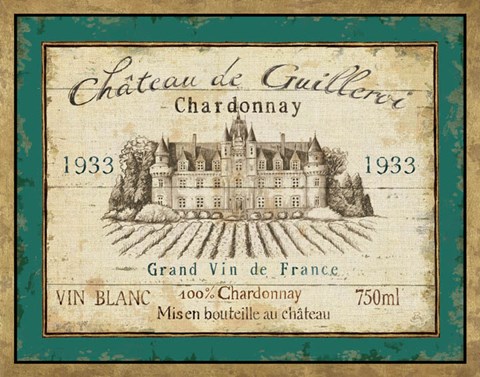 Framed French Wine Label IV Print