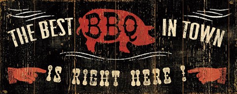 Framed Best BBQ in Town Print