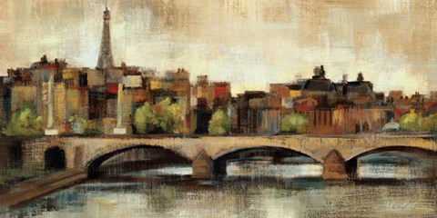 Framed Paris Bridge I Spice Print