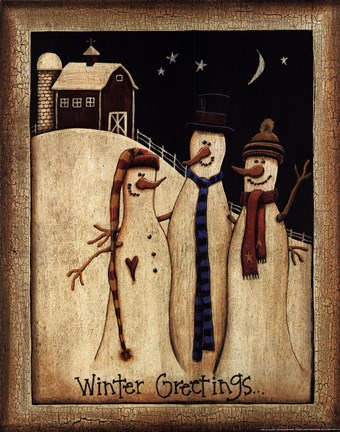 Framed Winter Greetings Print