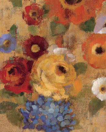 Framed Jacquard Floral I Print