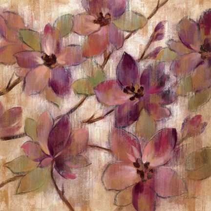 Framed Magenta Branch II Print