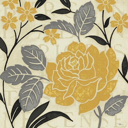 Framed Perfect Petals II Yellow Print