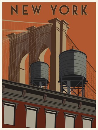 Framed New York Travel Poster Print