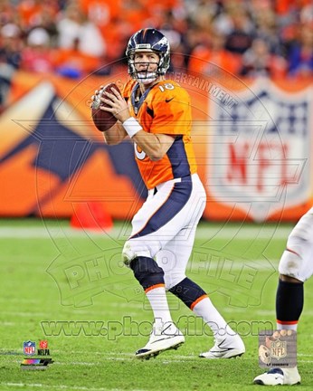 Framed Peyton Manning Football Passing Print