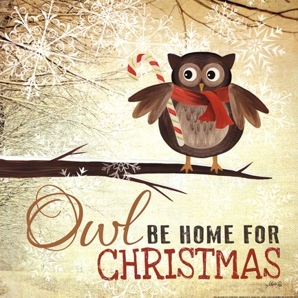 Framed Owl be Home for Christmas Print